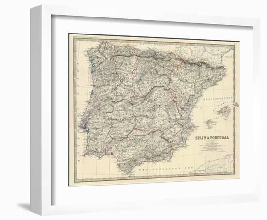 Spain, Portugal, c.1861-Alexander Keith Johnston-Framed Art Print