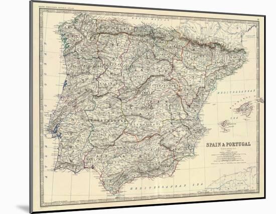 Spain, Portugal, c.1861-Alexander Keith Johnston-Mounted Art Print