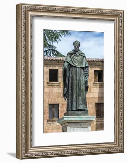 Spain, Salamanca, Statue of Frei Luis de Leon in Yard of the Clergy-Jim Engelbrecht-Framed Photographic Print