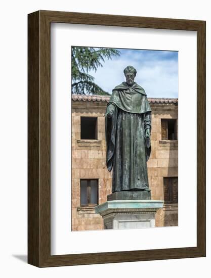 Spain, Salamanca, Statue of Frei Luis de Leon in Yard of the Clergy-Jim Engelbrecht-Framed Photographic Print