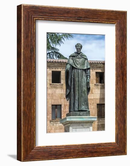 Spain, Salamanca, Statue of Frei Luis de Leon in Yard of the Clergy-Jim Engelbrecht-Framed Photographic Print