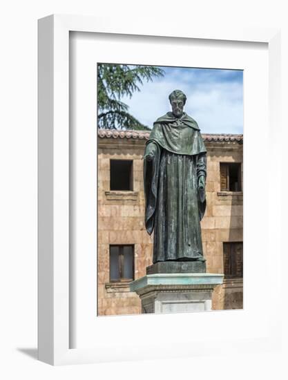 Spain, Salamanca, Statue of Frei Luis de Leon in Yard of the Clergy-Jim Engelbrecht-Framed Photographic Print