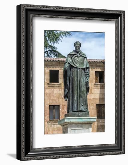 Spain, Salamanca, Statue of Frei Luis de Leon in Yard of the Clergy-Jim Engelbrecht-Framed Photographic Print