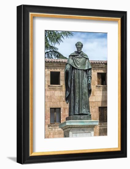 Spain, Salamanca, Statue of Frei Luis de Leon in Yard of the Clergy-Jim Engelbrecht-Framed Photographic Print