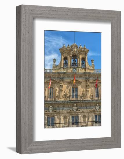 Spain, Salamanca, Town Hall Bell Tower in Plaza Mayor-Jim Engelbrecht-Framed Photographic Print