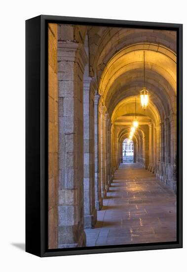 Spain, Santiago. Archways and Door Near the Main Square of Cathedral Santiago De Compostela-Emily Wilson-Framed Premier Image Canvas