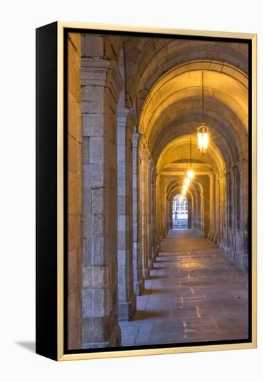 Spain, Santiago. Archways and Door Near the Main Square of Cathedral Santiago De Compostela-Emily Wilson-Framed Premier Image Canvas