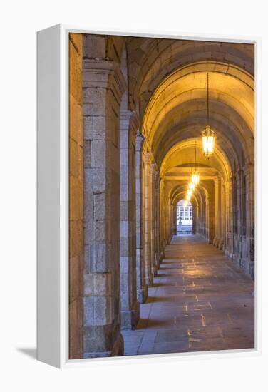 Spain, Santiago. Archways and Door Near the Main Square of Cathedral Santiago De Compostela-Emily Wilson-Framed Premier Image Canvas