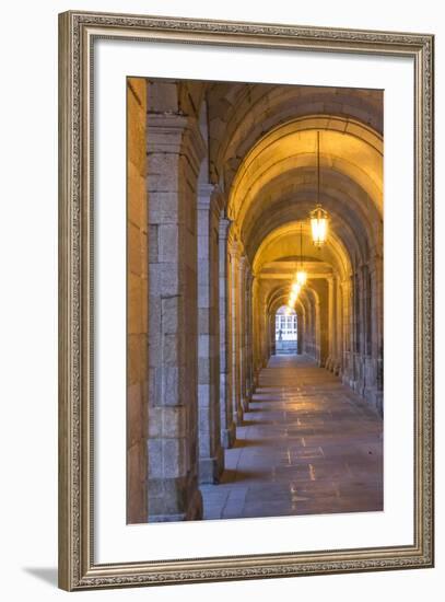 Spain, Santiago. Archways and Door Near the Main Square of Cathedral Santiago De Compostela-Emily Wilson-Framed Photographic Print