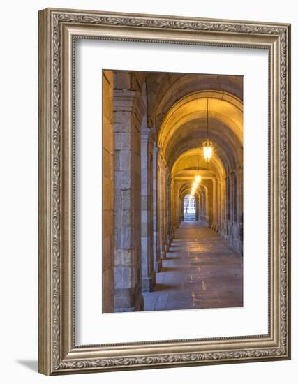 Spain, Santiago. Archways and Door Near the Main Square of Cathedral Santiago De Compostela-Emily Wilson-Framed Photographic Print