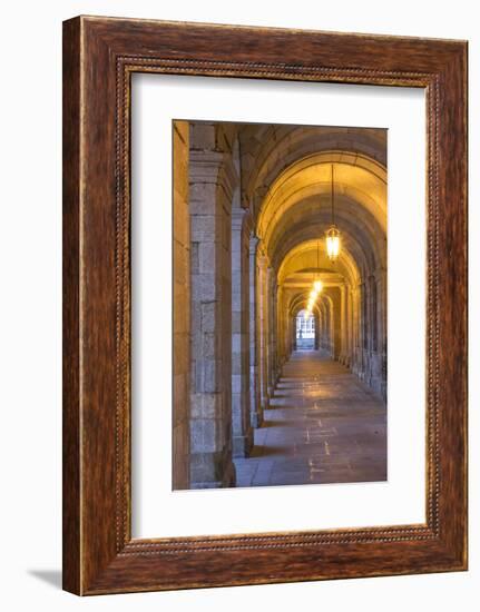 Spain, Santiago. Archways and Door Near the Main Square of Cathedral Santiago De Compostela-Emily Wilson-Framed Photographic Print