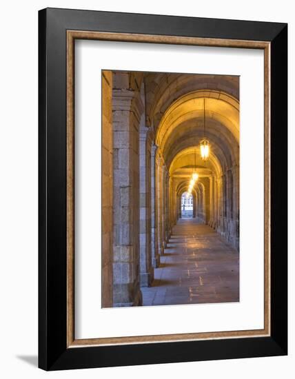 Spain, Santiago. Archways and Door Near the Main Square of Cathedral Santiago De Compostela-Emily Wilson-Framed Photographic Print