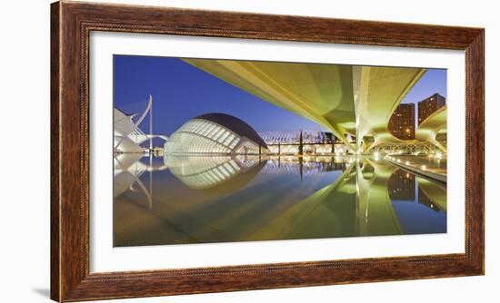 Spain, Valencia, Ciudad De Las Artes Y De Las Ciencias, L'Hemisfric, Bridge, Water-Rainer Mirau-Framed Photographic Print