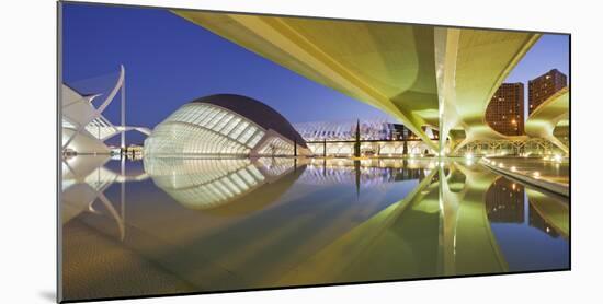 Spain, Valencia, Ciudad De Las Artes Y De Las Ciencias, L'Hemisfric, Bridge, Water-Rainer Mirau-Mounted Photographic Print