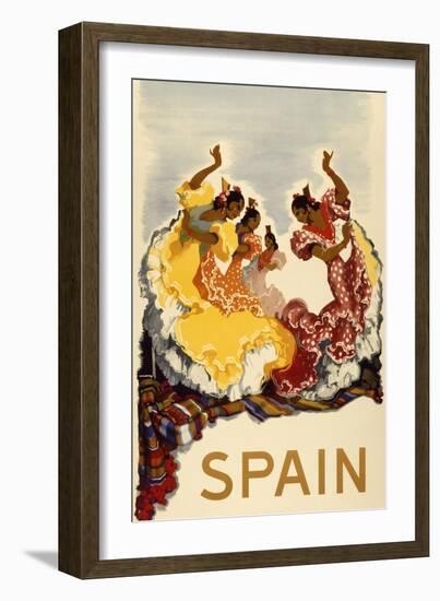 Spain - Women Dancing-null-Framed Giclee Print