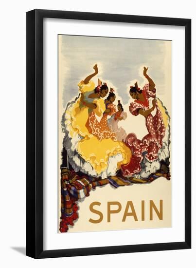 Spain - Women Dancing-null-Framed Giclee Print