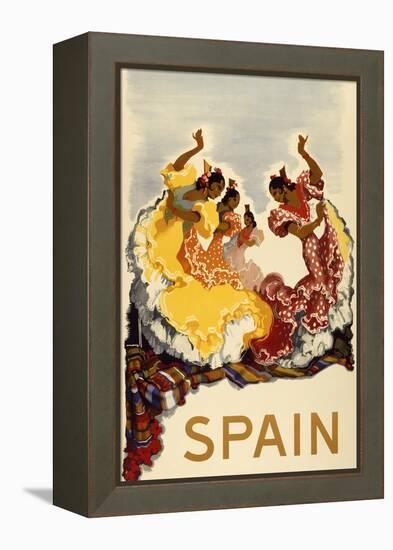 Spain - Women Dancing-null-Framed Premier Image Canvas