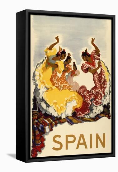 Spain - Women Dancing-null-Framed Premier Image Canvas