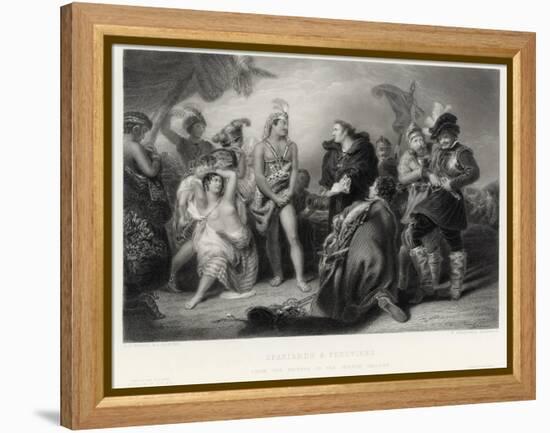 Spaniards and Peruvians-William Greatbach-Framed Premier Image Canvas