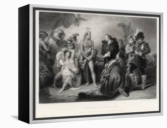 Spaniards and Peruvians-William Greatbach-Framed Premier Image Canvas
