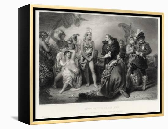 Spaniards and Peruvians-William Greatbach-Framed Premier Image Canvas