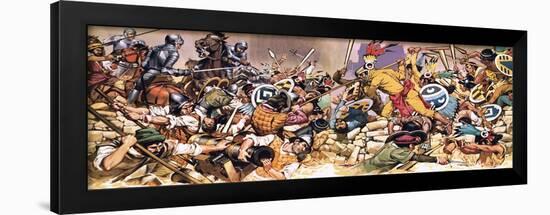 Spaniards under Attack from Aztecs-Mcbride-Framed Giclee Print