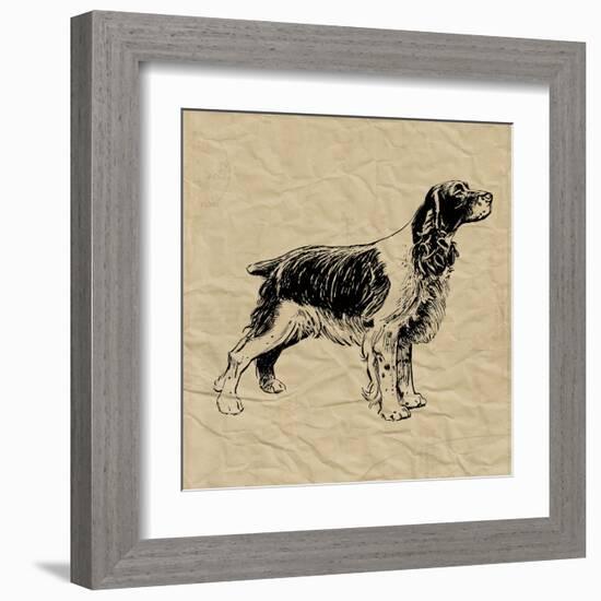 Spaniel-Sabine Berg-Framed Art Print