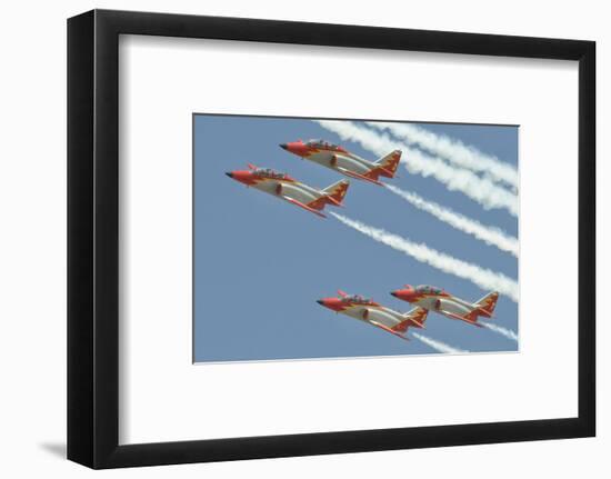 Spanish Air Force Patrulla Aguila Performing at an Airshow in Morocco-Stocktrek Images-Framed Photographic Print