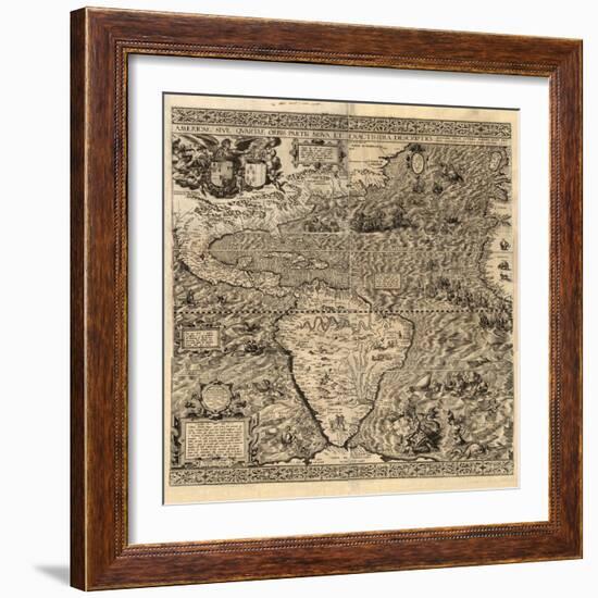 Spanish America, 16th century map-Science Source-Framed Giclee Print