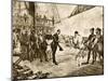 Spanish Armada's Admiral Surrenders His Sword to Francis Drake, c.1588-null-Mounted Photographic Print