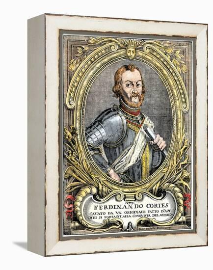 Spanish Conquistador and Explorer Hernando Cortes-null-Framed Premier Image Canvas