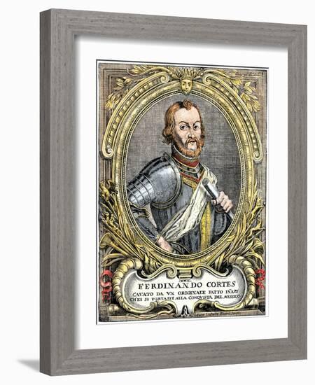 Spanish Conquistador and Explorer Hernando Cortes-null-Framed Giclee Print