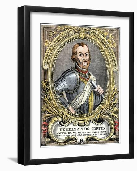 Spanish Conquistador and Explorer Hernando Cortes-null-Framed Giclee Print