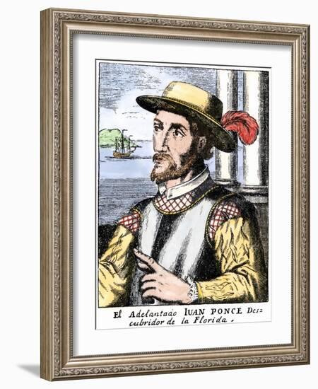 Spanish Conquistador Juan Ponce De Leon-null-Framed Giclee Print