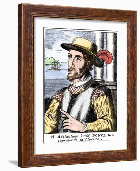 Spanish Conquistador Juan Ponce De Leon-null-Framed Giclee Print