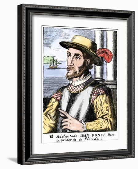 Spanish Conquistador Juan Ponce De Leon-null-Framed Giclee Print