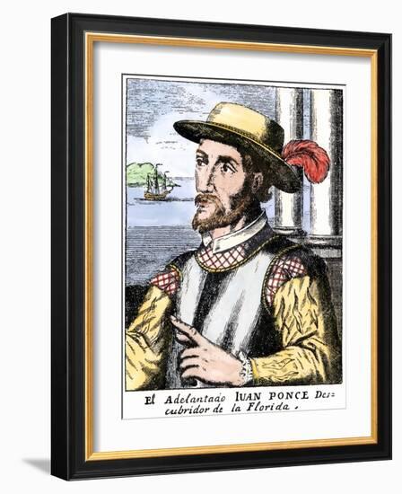 Spanish Conquistador Juan Ponce De Leon-null-Framed Giclee Print