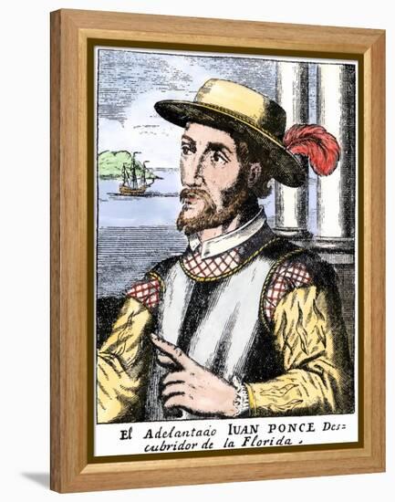 Spanish Conquistador Juan Ponce De Leon-null-Framed Premier Image Canvas