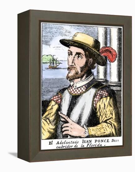 Spanish Conquistador Juan Ponce De Leon-null-Framed Premier Image Canvas