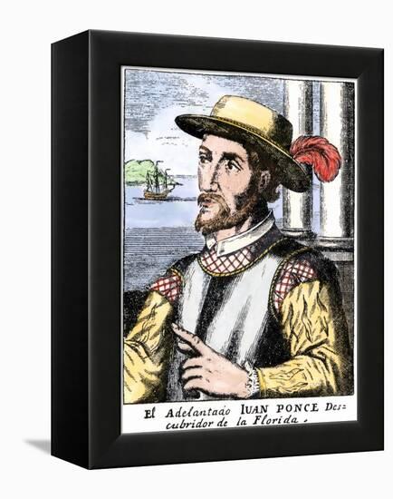 Spanish Conquistador Juan Ponce De Leon-null-Framed Premier Image Canvas