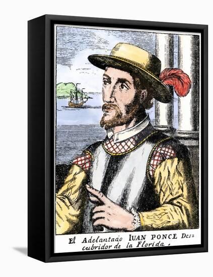 Spanish Conquistador Juan Ponce De Leon-null-Framed Premier Image Canvas