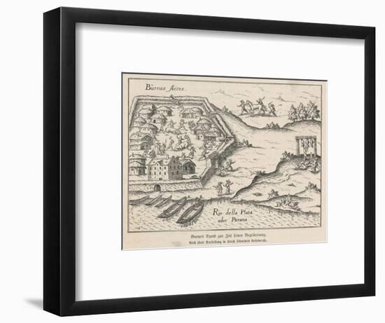 Spanish Conquistadores Overrun Buenos Aires-null-Framed Art Print