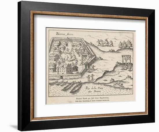 Spanish Conquistadores Overrun Buenos Aires-null-Framed Art Print