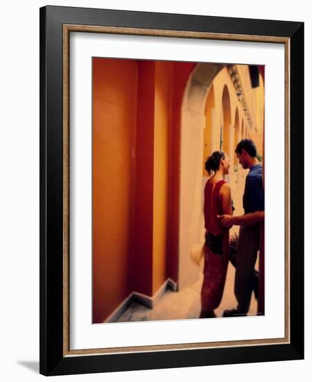 Spanish Couple Outside of Hotel Muncey, Tenerife, Canary Islands, Spain-Stuart Westmoreland-Framed Photographic Print