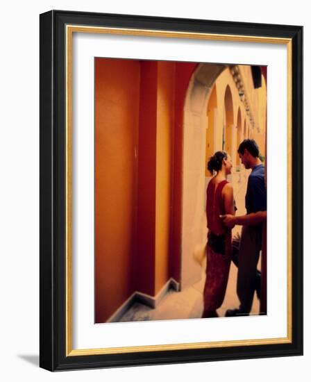 Spanish Couple Outside of Hotel Muncey, Tenerife, Canary Islands, Spain-Stuart Westmoreland-Framed Photographic Print