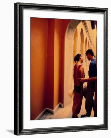 Spanish Couple Outside of Hotel Muncey, Tenerife, Canary Islands, Spain-Stuart Westmoreland-Framed Photographic Print