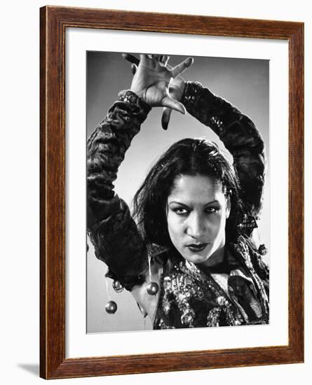 Spanish Flamenco Dancer Carmen Amaya Performing-Gjon Mili-Framed Premium Photographic Print