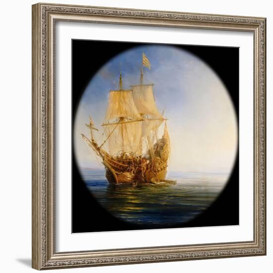 Spanish Galleon Taken by the Pirate Pierre Le Grand Near the Coast of Hispaniola, in 1643-Théodore Gudin-Framed Giclee Print