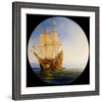Spanish Galleon Taken by the Pirate Pierre Le Grand Near the Coast of Hispaniola, in 1643-Théodore Gudin-Framed Giclee Print