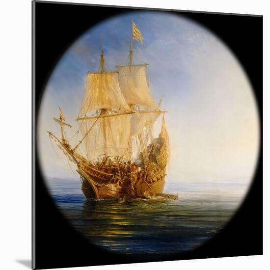 Spanish Galleon Taken by the Pirate Pierre Le Grand Near the Coast of Hispaniola, in 1643-Théodore Gudin-Mounted Giclee Print